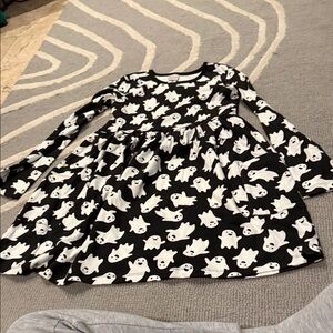 New Hanna Andersson Black and White Ghost Print Kids Dress